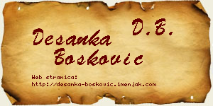 Desanka Bošković vizit kartica